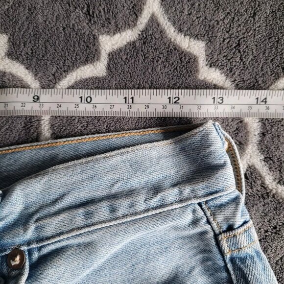 AGOLDE Riley Straight Jeans Size 25 Medium Wash High Rise Button Fly Distressed - Picture 6 of 11